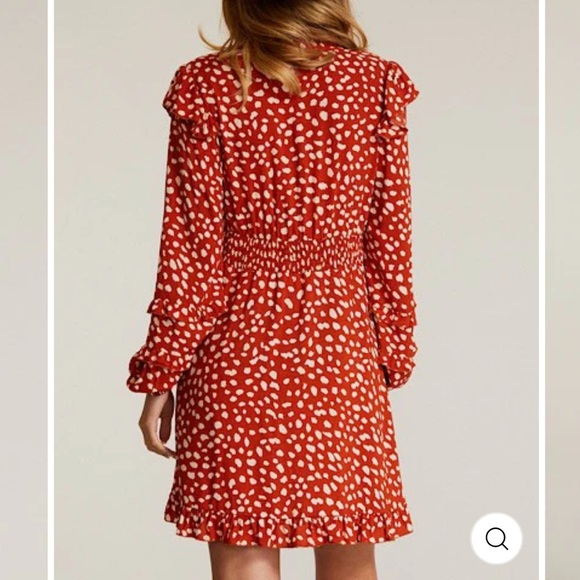 Miss Sparkling Long Sleeve Midi Dress In Red White Polka Dot. NWT! Sz L, XL,XXL - Picture 5 of 9